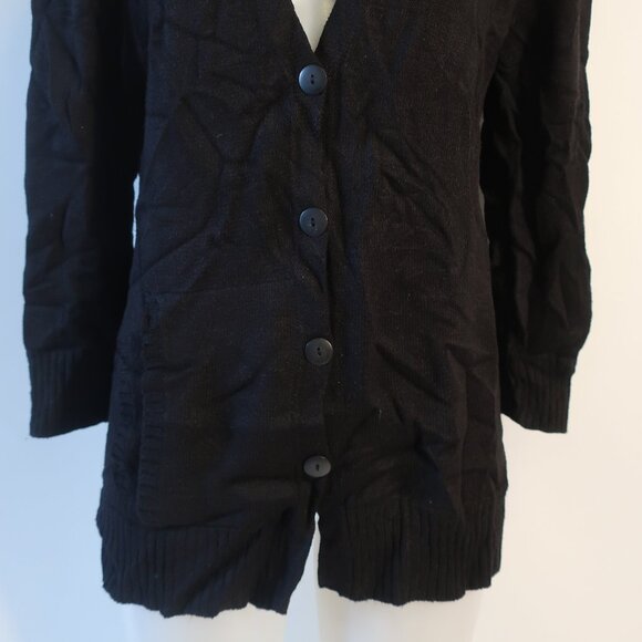 Womens Barbara Wells Black V-Neck Cardigan Sweater L - Picture 6 of 10
